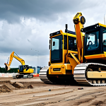 AI-Powered Construction Site**

"A bustling construction site of the future, featuring autonomous construction vehicles (bulldozers, cranes) operating efficiently, supervised by engineers in hard hats analyzing data on tablets, fully clothed, professional attire, safe for work, appropriate content, perfect anatomy, correct proportions, natural pose, daytime, overcast sky, realistic rendering, high-resolution, modern construction equipment, modest, family-friendly."

**