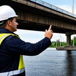 Infrastructure Renewal**

"A civil engineer inspecting a bridge with advanced sensors, showcasing non-destructive testing technology. Urban environment, daytime, fully clothed in professional work attire, appropriate content, safe for work, perfect anatomy, correct proportions, natural pose, well-formed hands, proper finger count, professional, modest, family-friendly."

**