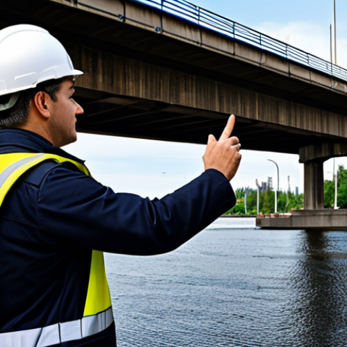 Infrastructure Renewal**

"A civil engineer inspecting a bridge with advanced sensors, showcasing non-destructive testing technology. Urban environment, daytime, fully clothed in professional work attire, appropriate content, safe for work, perfect anatomy, correct proportions, natural pose, well-formed hands, proper finger count, professional, modest, family-friendly."

**