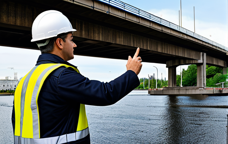 Infrastructure Renewal**

"A civil engineer inspecting a bridge with advanced sensors, showcasing non-destructive testing technology. Urban environment, daytime, fully clothed in professional work attire, appropriate content, safe for work, perfect anatomy, correct proportions, natural pose, well-formed hands, proper finger count, professional, modest, family-friendly."

**
