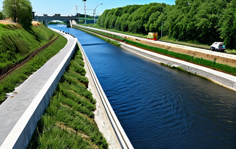 토목공학에서 수리학의 원리 - River Engineering - Embankment Design**

"A wide, fully clothed civil engineer inspects a newly cons...
