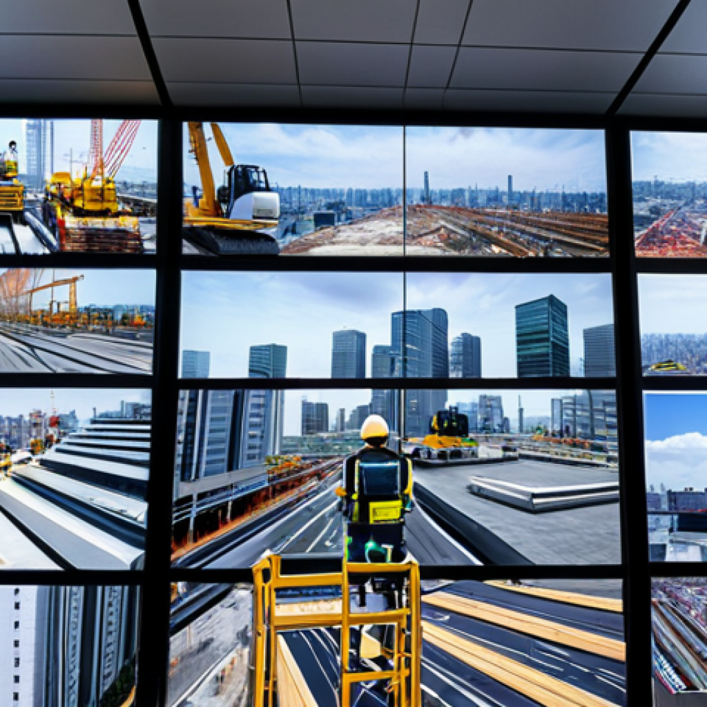 토목공학자의 워라밸 유지 방법 - Modern Construction Site with Advanced Technology**

"A bustling construction site in Tokyo, Japan, ...