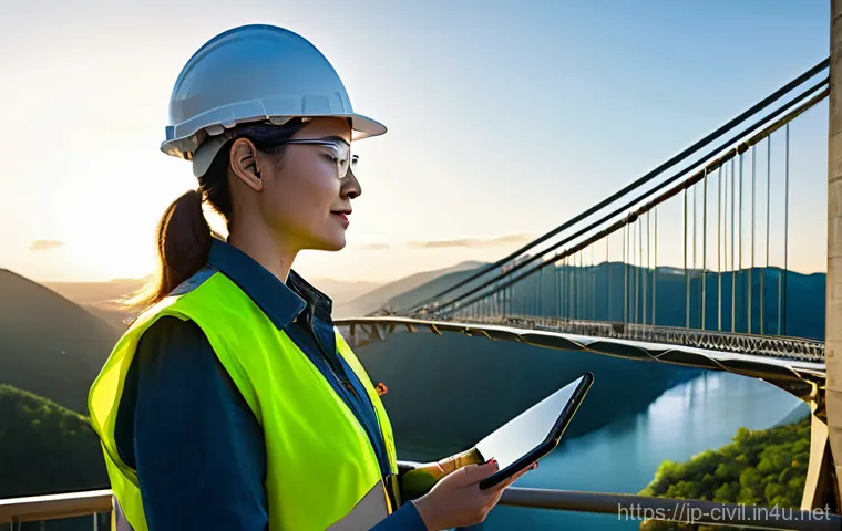 토목기사와 산업기사의 차이 - **Prompt:** A female civil engineer in her early 30s, wearing a clean, professional hard hat and a h...