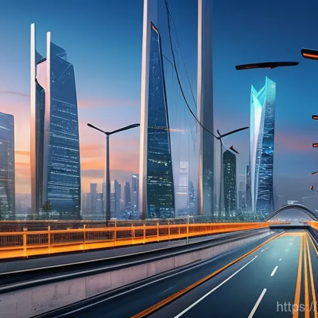 토목공학의 미래 기술 전망 - **Prompt 1: Futuristic Urban Infrastructure Monitoring**
    A highly detailed, wide-angle shot of a...