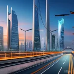 토목공학의 미래 기술 전망 - **Prompt 1: Futuristic Urban Infrastructure Monitoring**
    A highly detailed, wide-angle shot of a...