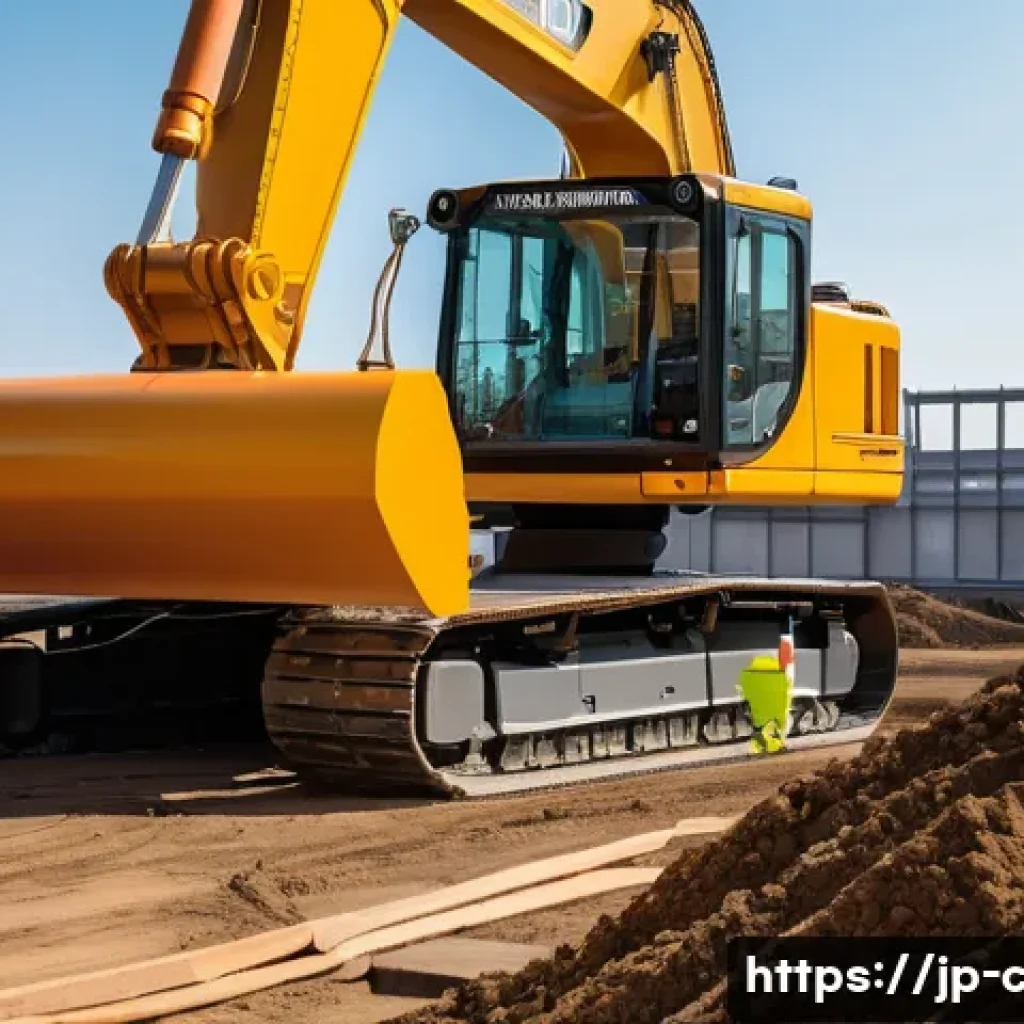 토목공학 현장에서의 안전 관리 - **AI-Powered Construction Site Safety Monitoring:**
    "A vibrant, active construction site bustlin...