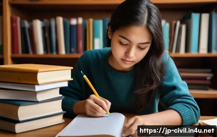 토목기사 자격증 취득 후기 - **Prompt for Basic Learning Period:**
    "A diligent young woman in her late 20s, wearing a comfort...